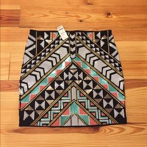 Express Aztec Sequin Skirt